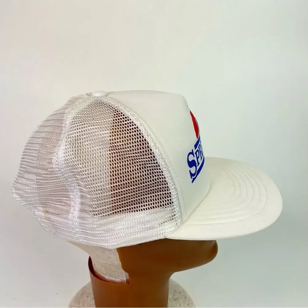 Springfield Vintage Trucker Hat Cap White 80s Retro Mesh Snap Back